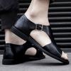 Fashion Luxury Business Men's Sandals Men Beach Shoes SandalsGenuine Leather Non-slip Men's Slippers Breathable Outdoor Driving Sandals