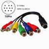 30cm 10 Pin Male to 6RCA Female Splitter Audio Video TV Adapter Cable S-Video 6RCA RGB Component Converter Cable