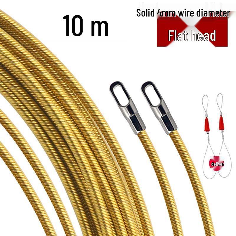 Elektriker Drahtzieher: Stahlfeder-Einziehband für verdeckte Glasfaserkabel mit Flachkopf