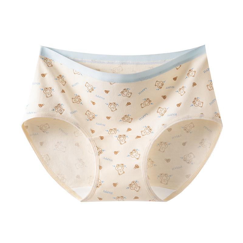 Girl in The Spring and Autumn and Lovely Cartoon Bear Cotton Probiotics Fork Briefs