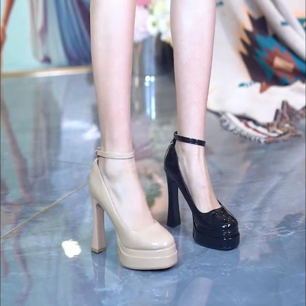 Fashion 2025 Slimming Shoes Block Heels For Women Pumps Basketball Platform Sexy Sandals Shallow Mouth Footwear Latest All-Match Chunky