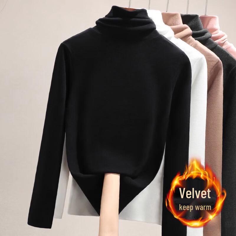 

Women s Fleece-Lined Turtleneck Thermal Top L