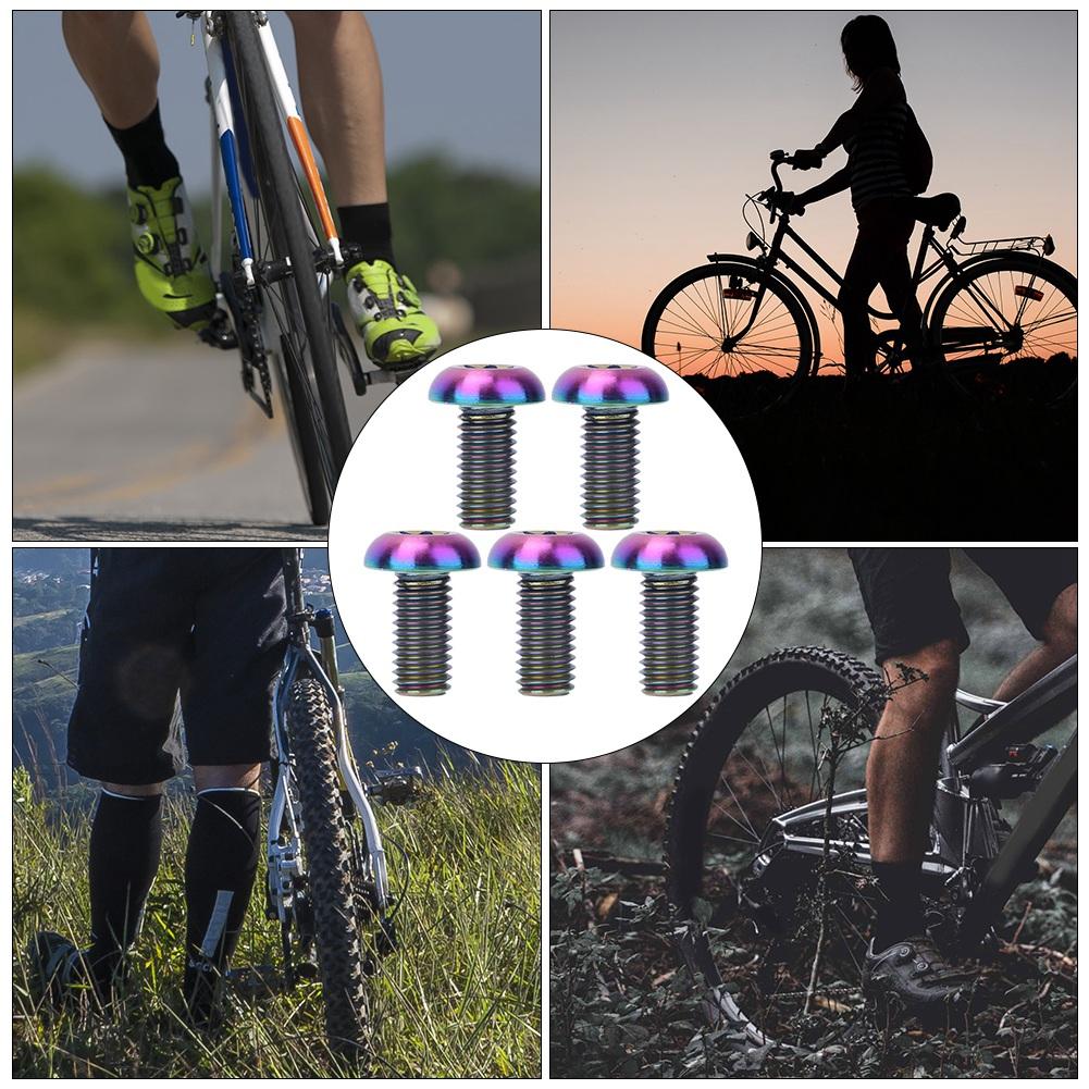 5pcs Celsius Pack Alloy M5*12 Water Bottle Cage M5*10 Disc Brake Screws(M5*10 Gold )