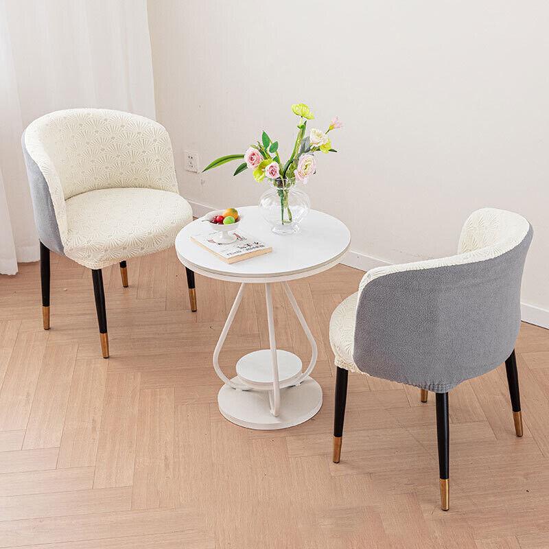 1PC Jacquard Circular Backrest Chair Cover Elastic Dustproof Dining Chair Cover Office Chair Seat Cover Home Decoration