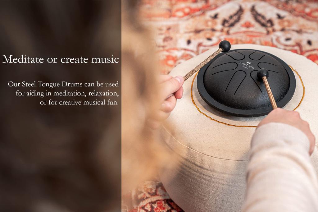 MEINL Sonic Energy Collection Tongue Drum, 5.5-inch, C Major, MSTD1BK, Black (Includes Bag and Rubber Mallet)