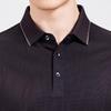 Men's Striped Acetate Silk Blend Short Sleeve Polo Shirt