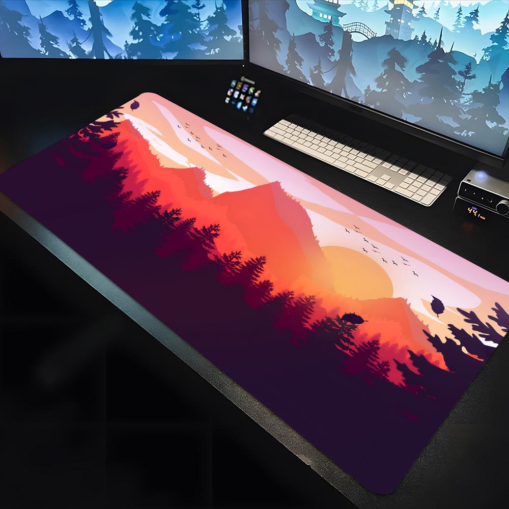 Deep Forest Firewatch Large Keyboard Mouse Desk Pad Non-slip Rubber Gaming Suitable for 28-38 Mouse Pad Laptop Carpet 1200x600