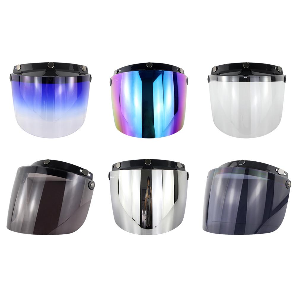 Motorcycle UV Protection Windproof Retro Fashion Sunshade Lens Gradient Change Universal 3-button Anti-scratch Helmet Windscreen