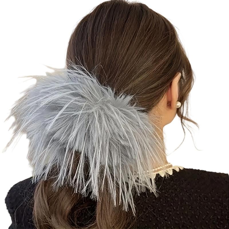 Feather Hair Ties With Flexible Cores Oversized Feather Hair Accessory Feather Cuffs Ideal For Busy Professionals