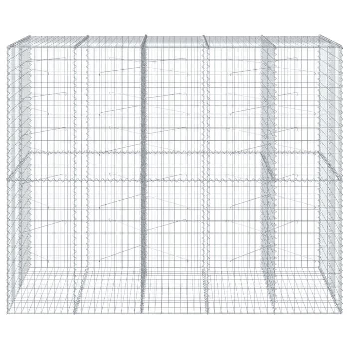 VidaXL Gabion Basket with Lid 250x100x200 Cm Galvanized Iron, Gabion Wall, Gabion Retaining Wall, Fence In 3295228