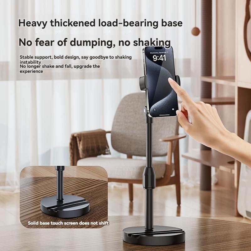 1pc  Adjustable Height Phone Stand, Dual Slot Multifunctional Live Streaming Stand, Waterproof Flexible Arm Desktop Stand