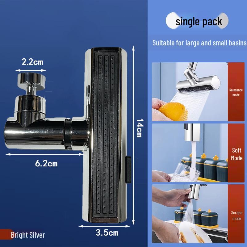 Fei Yu Wasserfallarmatur: Druckbeaufschlagter, spritzwassergeschützter Küchenverlängerer mit drehbarer 3-4-Gang-Steuerung