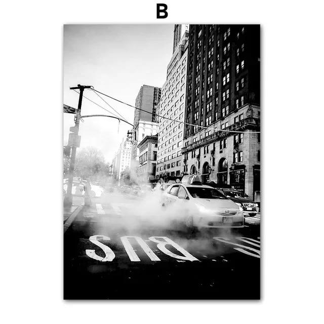 Europa Straße Fotografie Landschaft Bild Leinwand Malerei Wand Kunst Schwarz und Weiß Poster und Druck für Home Wohnzimmer Dekor