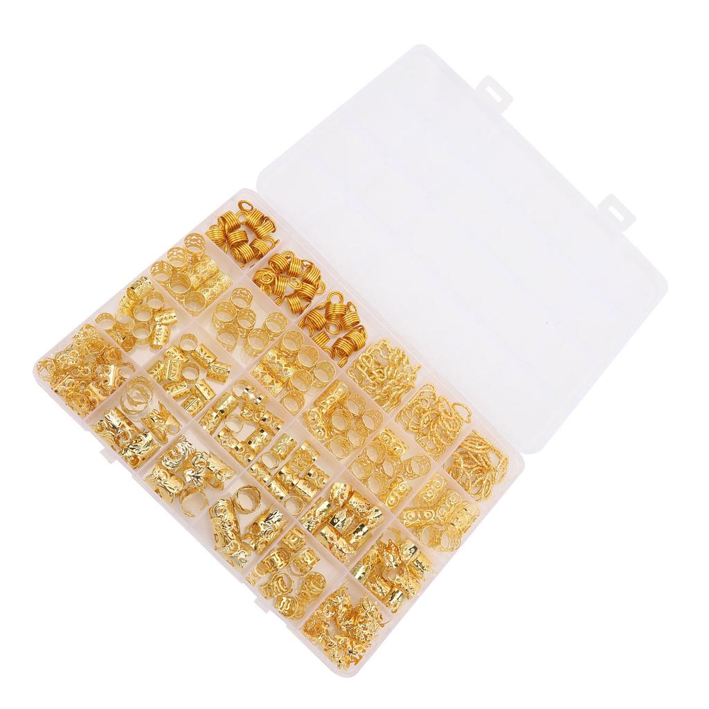 260 piezas Anillos para Rastas de Cabello Clips para Trenzas de Cabello Aleación Set de Accesorios para Cabello Trenzado para Bodas