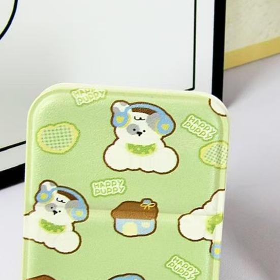 Cartoon Puppy Folding Makeup Mirror Portable Travel Home Bedroom Desk Vanity Mirror High Clarity Men Women Pocket Cosmetic Mirror