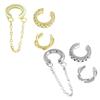 3Pcs/Set Ear Clips Sparkling Rhinestones Design Chain Decor Twist Ear Buckles Non-Pierced Ear Bone Clips Versatile Style Ear Jewelry