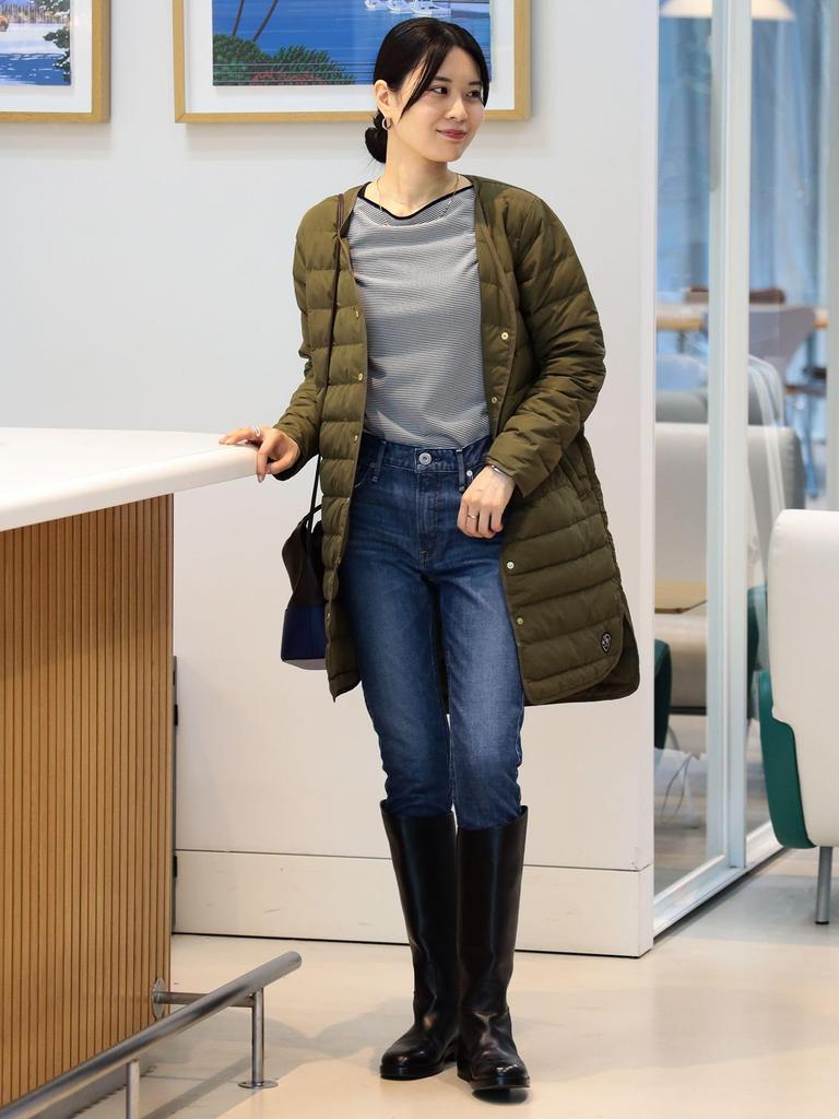 Beams Heart French Long Down Size M Women's Jacket, Olive,