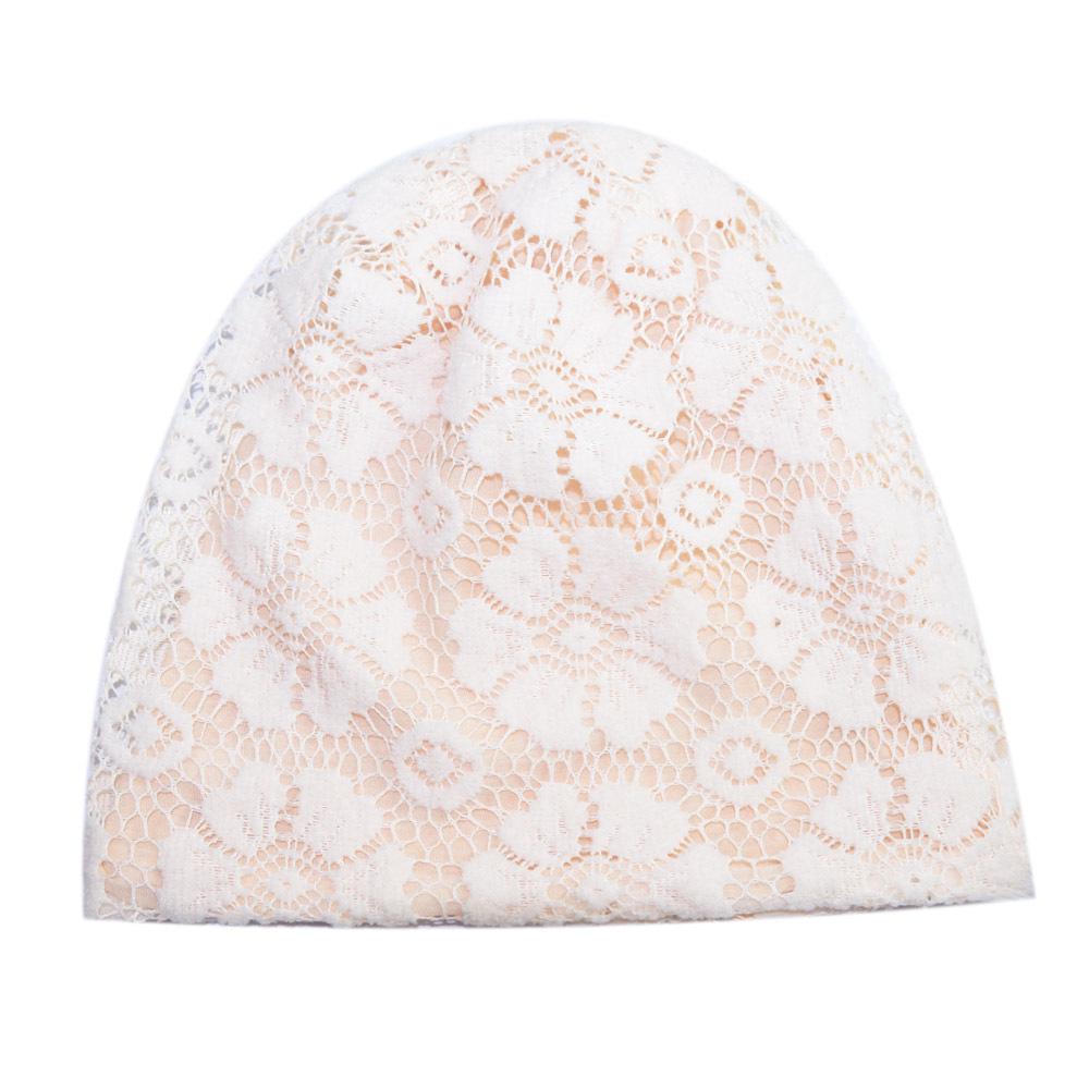 Women's Summer Lace Slouchy Hat - Breathable, Stylish, Thin White Hair Cover