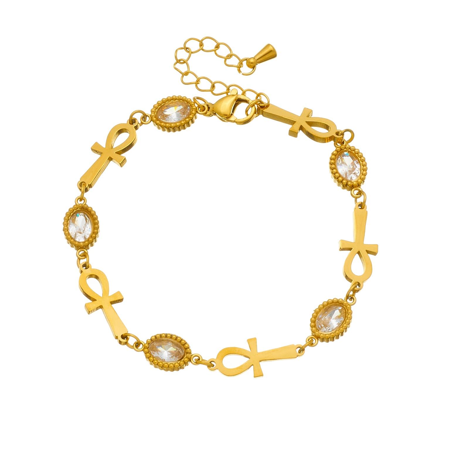 

316L Stainless Steel Dainty Colorful Zircon Gold Color Chain Bracelet For Women Girl Fashion New Jewelry Gift Party Holiday