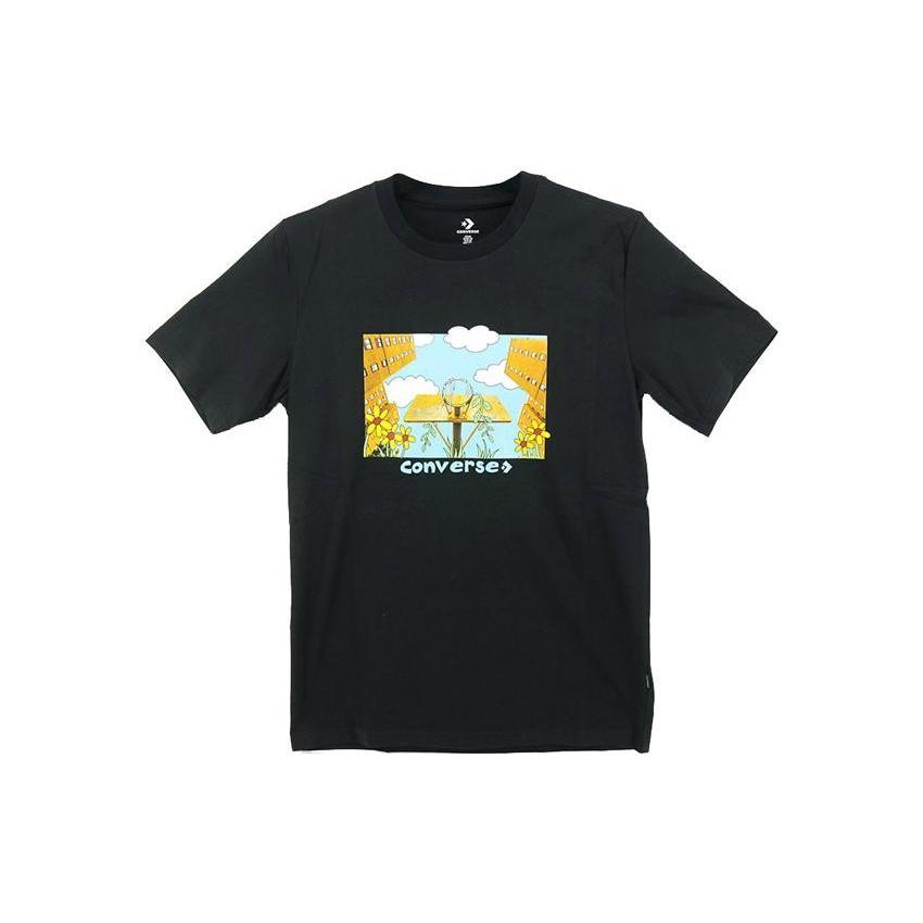 Converse Overgrown Hoops T-Shirt Asia Sizing Black Men s 10023257-A01 S