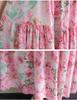 2025 Summer Cotton Linen Printed Long Sling Dress with Patchwork Design