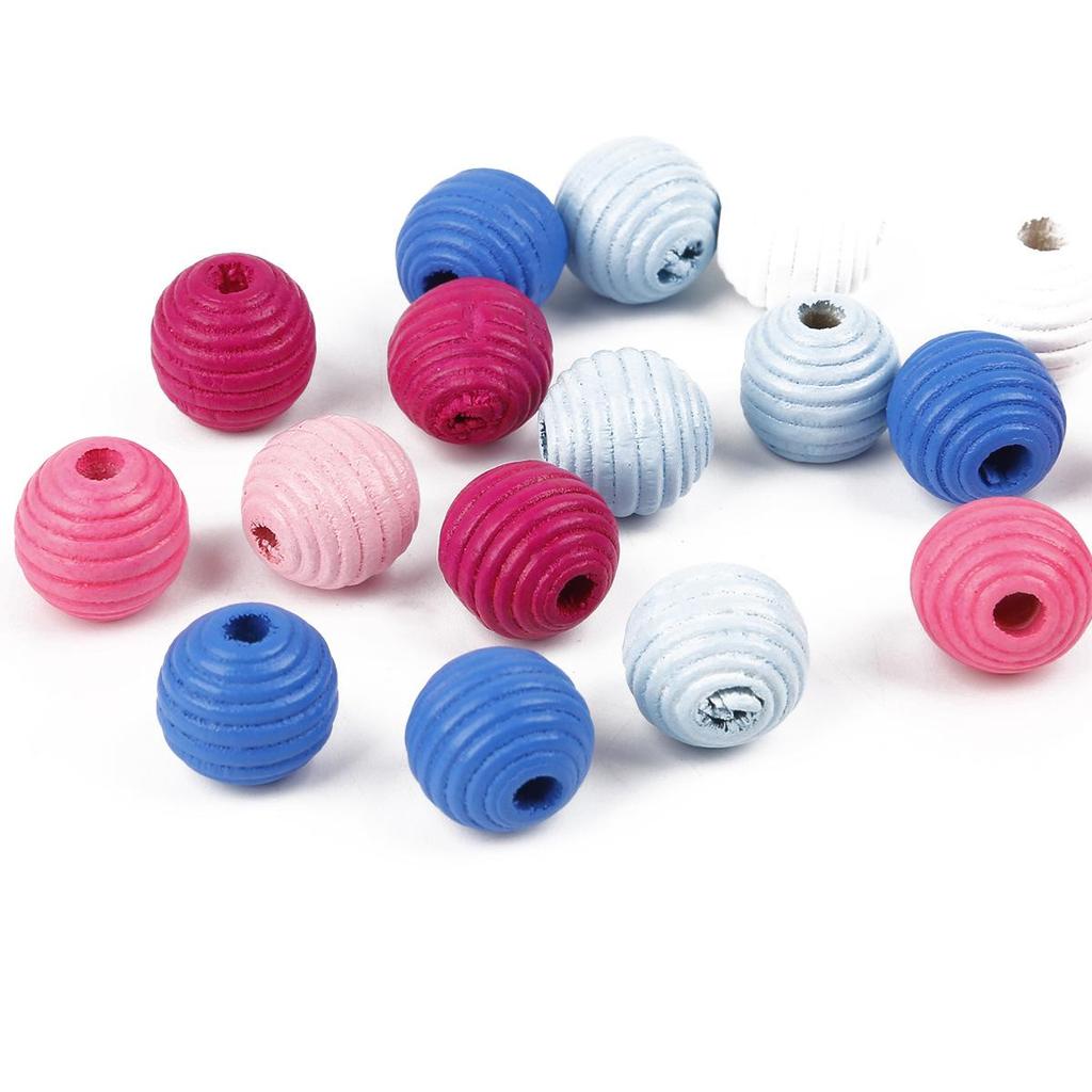 14mm Large Hole Wooden Beads, Round, Threaded, Loose, Handmade DIY Jewelry Accessories