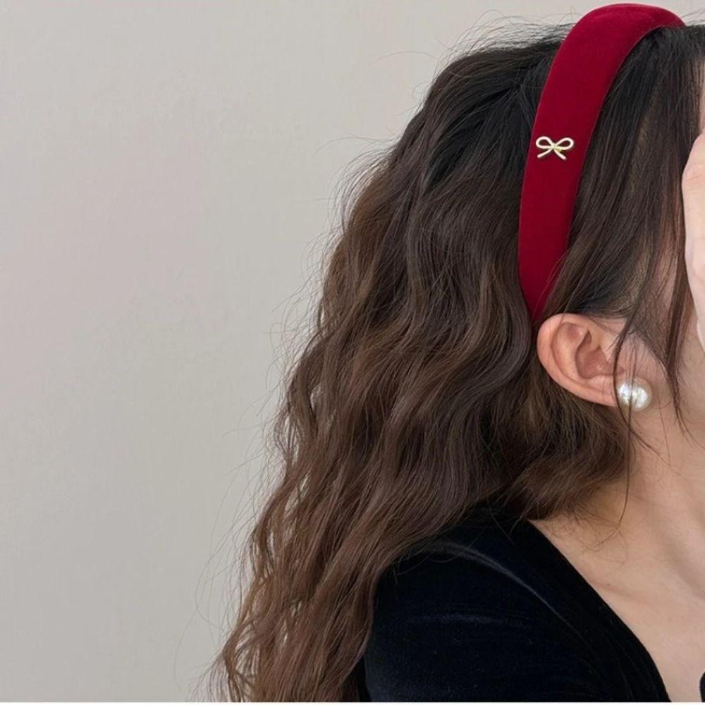 Velvet Hair Hoop Non Slip Velvet Hairband Elegant Bow Headband Fall Winter