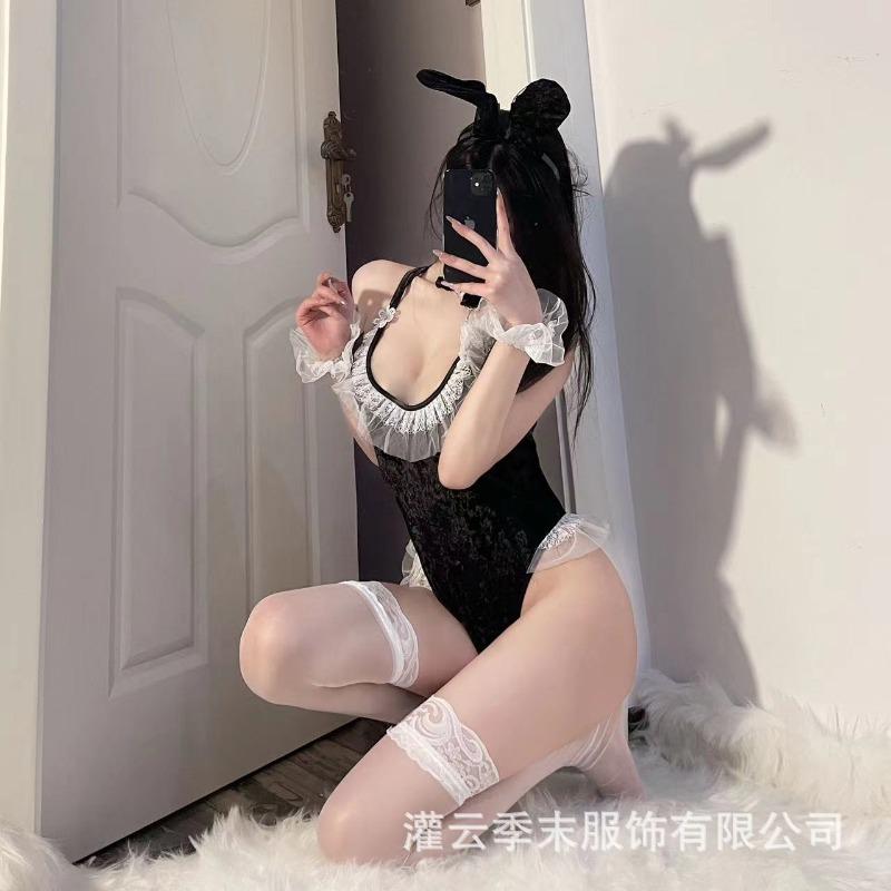 Sexy lingerie sweet and pure lust sexy dark bunny cos cosplay female velvet uniform 8111