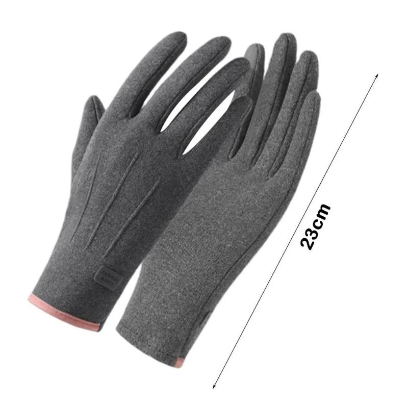 Gants d'hiver épais en peluche pour femmes, mode chaude en daim, gants d'extérieur pour dames, gants de conduite à écran tactile, mitaines de cyclisme de sport