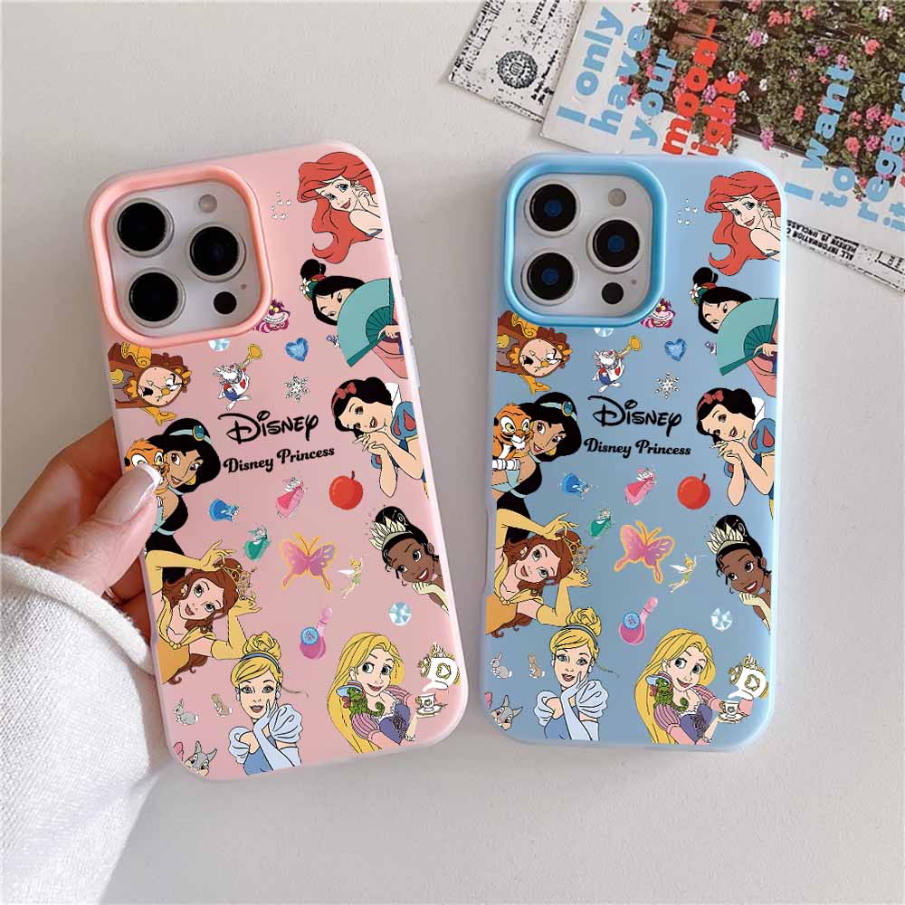 Disney Princess Fashion Phone Case For iPhone 17 AIR 16 15 14 13 12 11 Pro Max Plus Matte Skin Feel Shell Cover