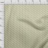 oneOone Cotton Flex Greenish Beige Fabric Asian Block Sewing Material Print Fabric By The Yard 40 Inch