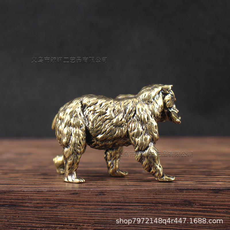 Sağlam Tutuşlu Balık Masaüstü Süsü Pirinç Ağırlıklı Kutup Çay Hayvanı Antik Bakır Ayı Dünyayı Yönetiyor