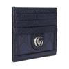 Gucci Ophidia Double G Silver Hardware Canvas Card Holder Men accessories Blue 791747-UULBN-4055