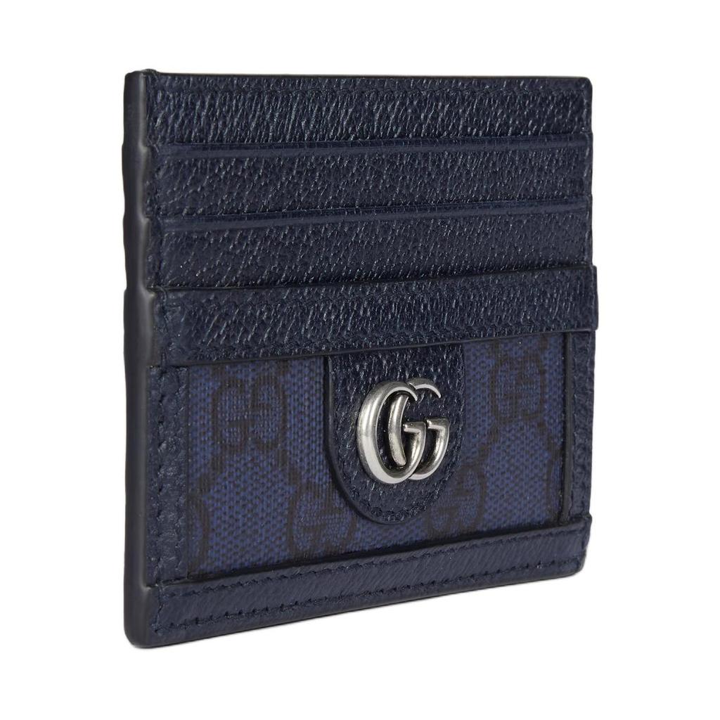 Gucci Ophidia Double G Silver Hardware Canvas Card Holder Men accessories Blue 791747-UULBN-4055