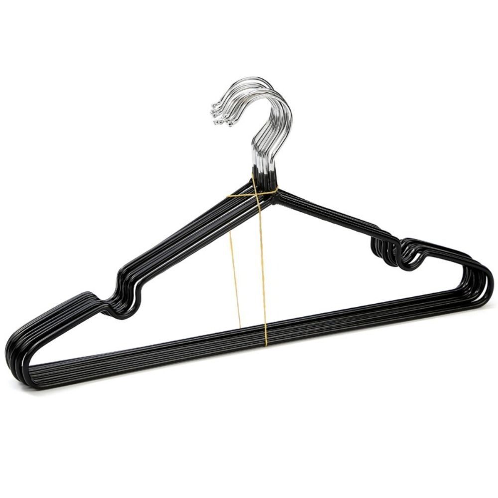 10PCS Clothes Hanger Non-Slip Rubber Coated Metal Shirt Blouse Hanger Heavy Duty Coat Suit Rack with Round Notches Dress Holder