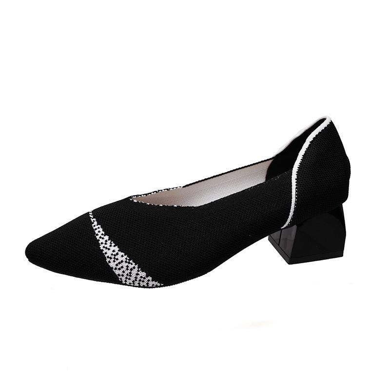 New Dress Office Women's High Heels Breathable Mesh Pumps Fashion Square Heels Pointed Toe Shoes for Women 2024 Zapatos Mujer