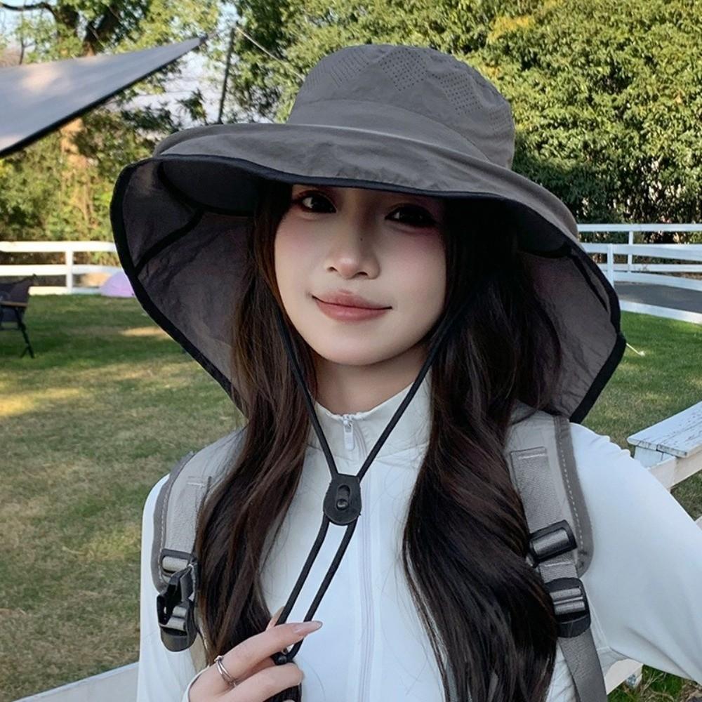 Breathable Sunshade Shawl Cap Solid Color Neck Cover Hiking Cap Fashion Neck Protection Hat  Spring