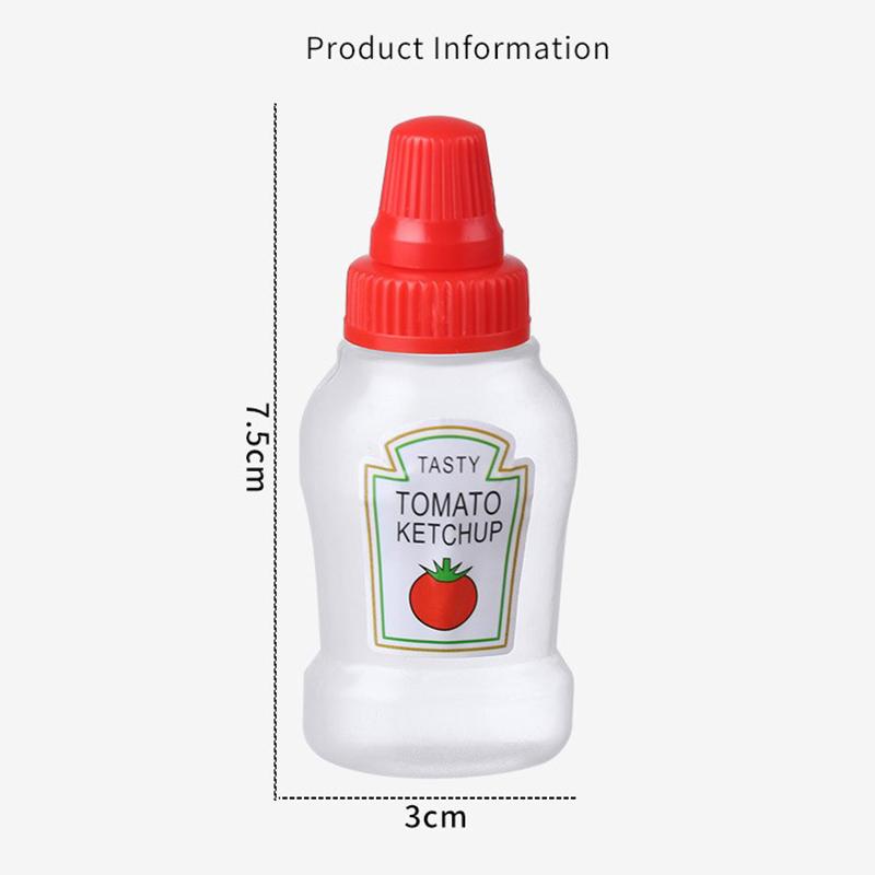 3Pcs/2Pcs Mini Seasoning Sauce Bottle Portable Tomato Ketchup Bottle Salad Dressing Container For Bento Lunch Box Kitchen Jars