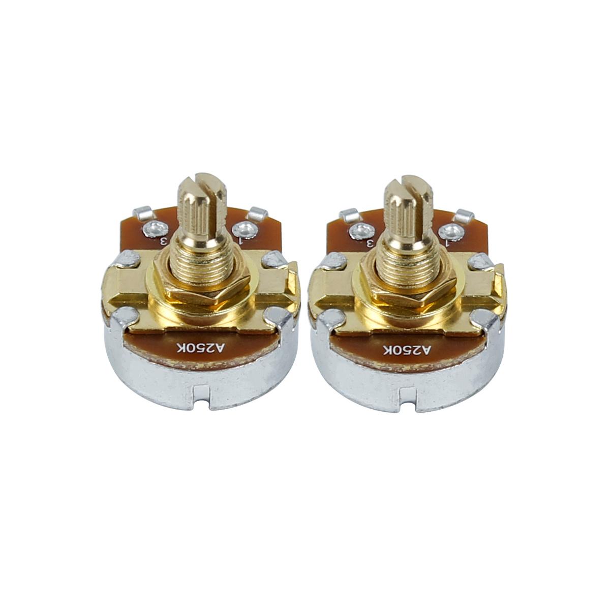 FLEOR 2pcs Golden Short Shaft Guitar Potentiometers Pots A500K B500K A250K B250K Choose Electric Guitar Parts