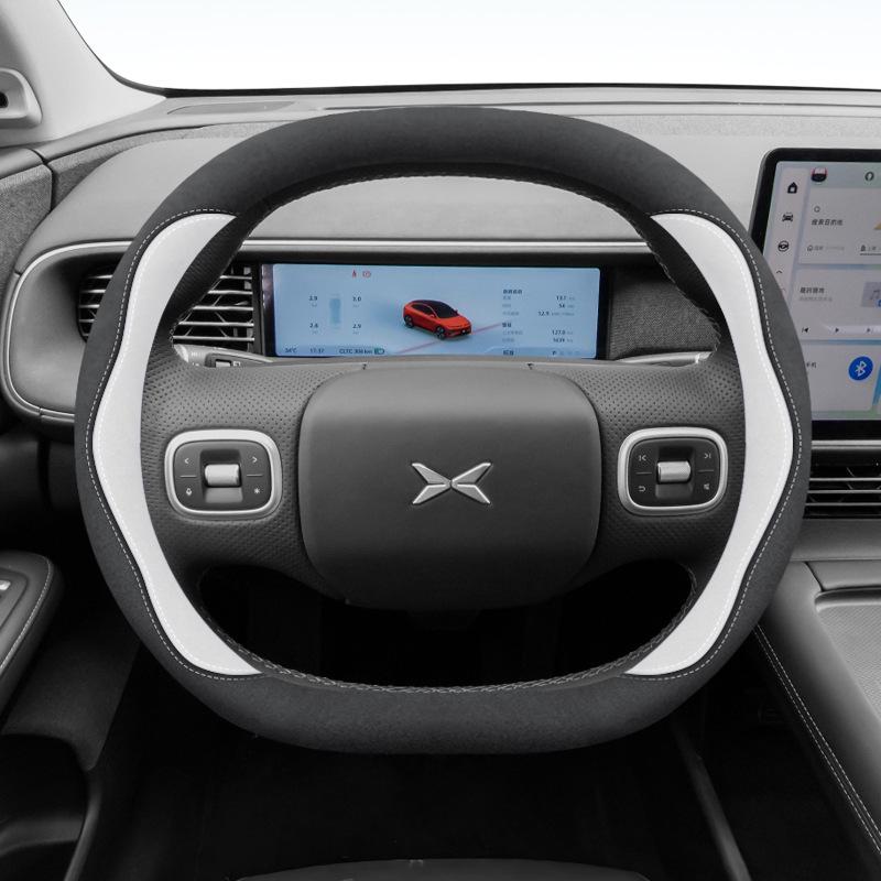 Xiaopeng G6 Steering Wheel Cover: Fits 24 Models, Compatible with X9, P7, P5, M03, G9, G3, Suede, No Sewing Needed