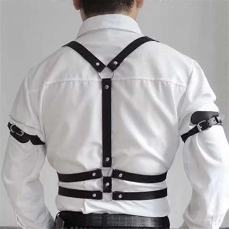 Moda Uomo Imbracatura per Corpo Camicia in Ecopelle Cinghie Regolabili Y-back Cintura da Uomo