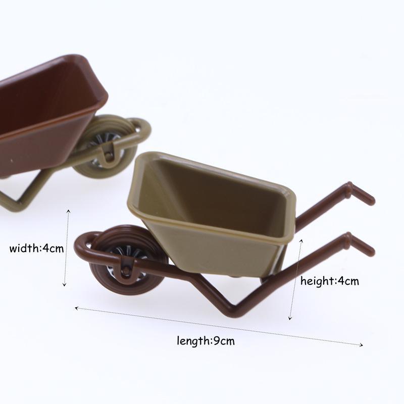 Plastic Miniature Furniture Trolley Dollhouse Accessories Mini Plastic Simulation Cart Miniature Farm Tool Model Dool House Decoration