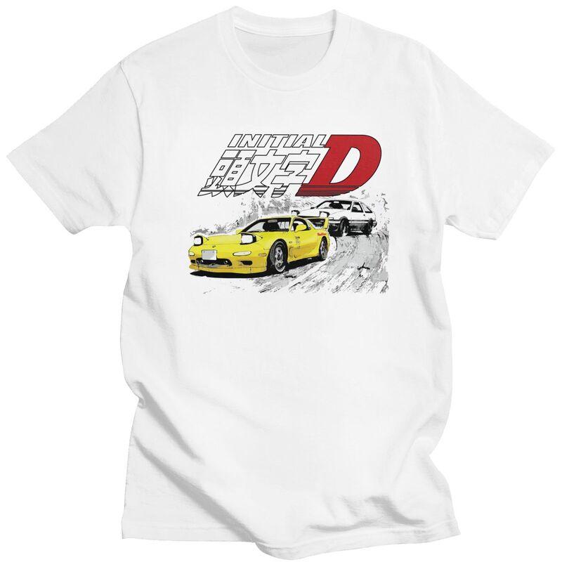 Custom Classic Anime Initial D Drift Racing T Shirt Men Tshirt Casual Tee Pure Cotton Slim Fit Tshirts Gift