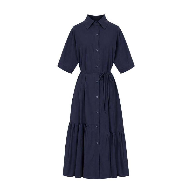 SELLY'S String Shirt Collar Dress_I6B-Cop043