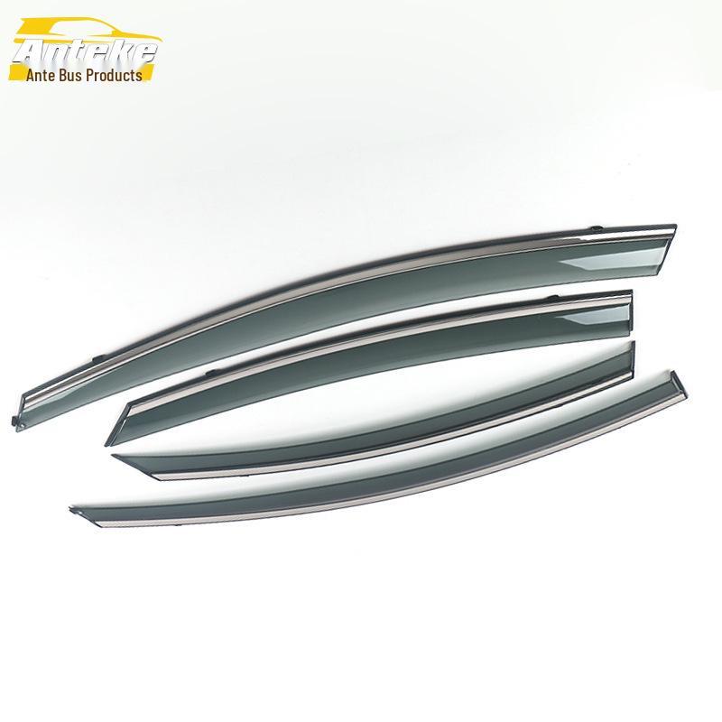 Eighth-Generation Sonata Rain Guards with 3D Stainless Steel Trim: Decorative Exterior Accessories.