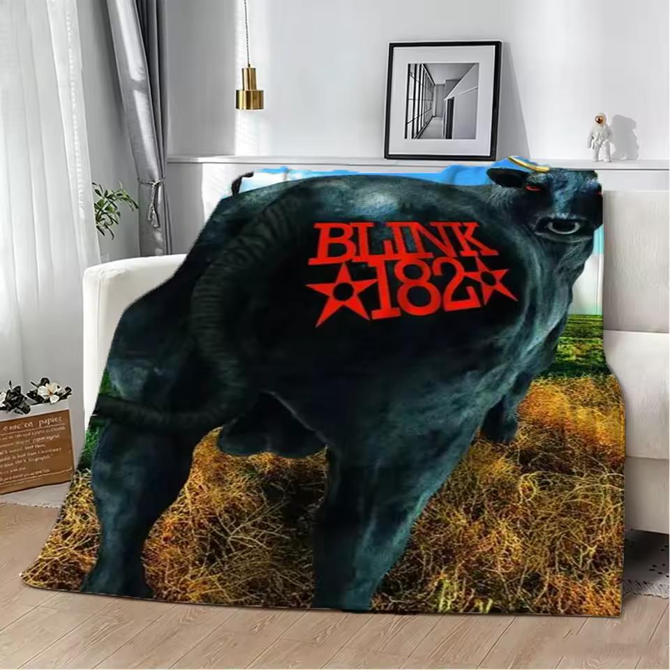 New B-bLINK-182-2 One More Time Singer Music 3D Flannel Blanket Soft Throw Art For Home Decor Sofa Naps Picnic Gifts Halloween