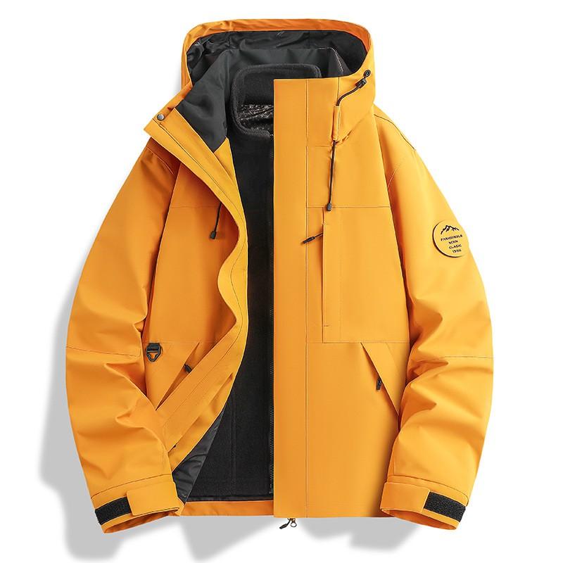 Mens 3-in-1 Waterproof Windproof Outdoor Hiking Jacket With Removable Fleece Liner Layered Coat