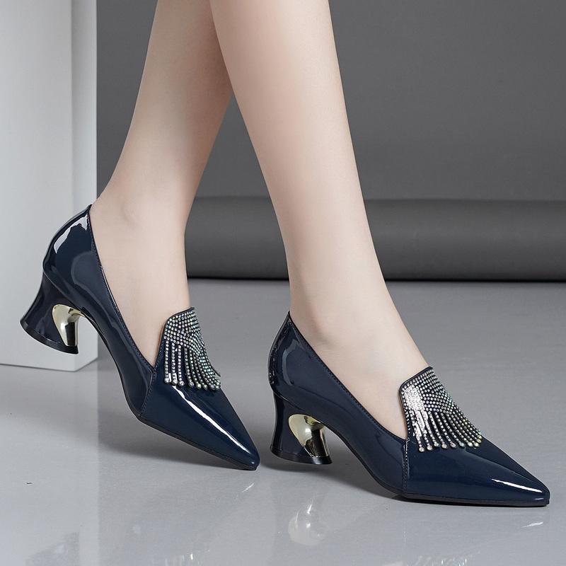 

Модные FHC Новые Лаковые Туфли на Высоком Каблуке,Женские Туфли-Лодочки,Рабочая Обувь для Офисной Леди,Кисточки Цепочка,Надеваются,Острый Носок,35-41,Фиолетовые,Дропшиппинг 35 темно-синий