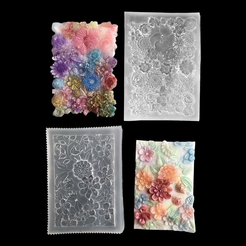 Embossed Flower Cluster Ornaments Mirror Silicone Mold Epoxy Resin Casting Jewelry Tool Making Diy Craft Home Decor
