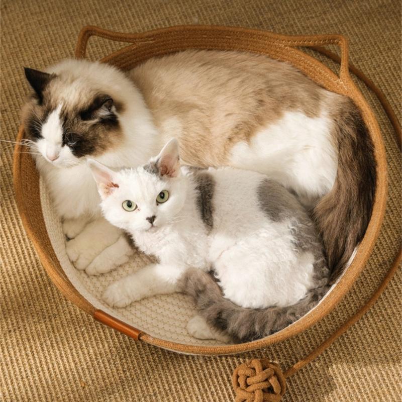 Cats Puppy Bed Basket Base Scratch Resistant Mat for Small to Medium Pet Creative Pet Bed Cute Nest Machine Washable